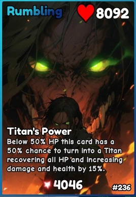 Rumbling | Anime Card Battle Wiki | Fandom