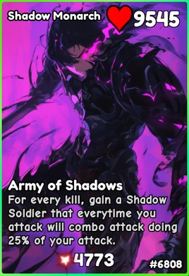 Shadow Monarch | Anime Card Battle Wiki | Fandom