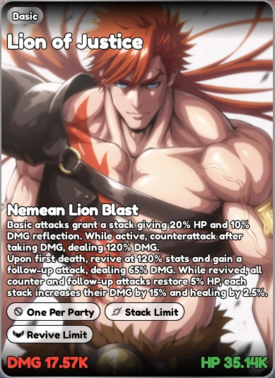 Card Index - Lion of Justice | Anime Card Clash official Wiki | Fandom