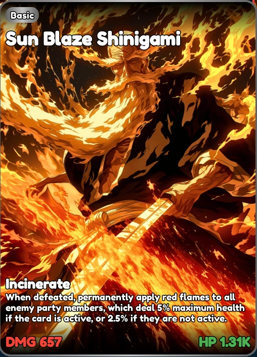 Card Index - Sun Blaze Shinigami | Anime Card Clash official Wiki
