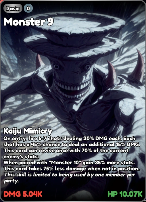 Card Index - Monster 9 | Anime Card Clash official Wiki | Fandom