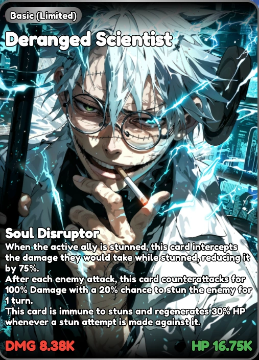 Card Index - Deranged Scientist | Anime Card Clash official Wiki