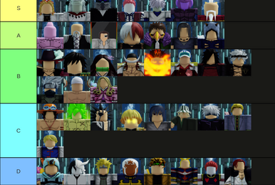 TIER LIST LEGENDARIOS ACTUALIZADA 3 - ANIME MANIA ROBLOX 