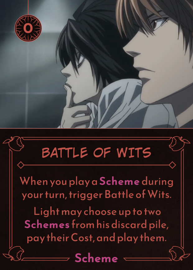 I saw a question related to the anime Death Note a while ago, so I wanna  ask, What type of palace would Light Yagami have? As in its theme, enemies,  ect. Also