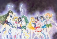 Illustration aus einem Artbook mit den Inner und Outer Senshi