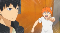 Hinata schreit Kageyama an