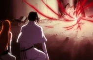 Uryū and Orihime watch Hollow Ichigo dominate Ulquiorra.
