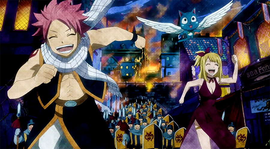 fairy tail lucy strips gif