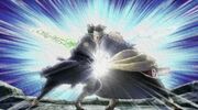 Sasuke and Danzō strike each other simultaneously.