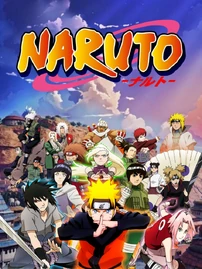 Logo and characters of the Naruto anime series from 2002 to 2017.
