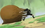 Sasuke in his fight with Gaara.