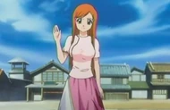 Orihime stays behind with .