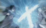 Sasuke and Killer B clash.