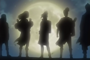 Sasuke leaving Konoha with the Sound Four.