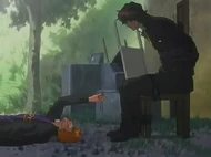 Ichigo risking his life to protect Sado's coin.