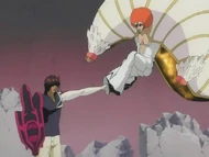 Sado fighting Gantenbainne after the true power in his two arms are released.