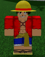 Luffy's default skin, which is Luffy's initial and most common post-timeskip outfit.