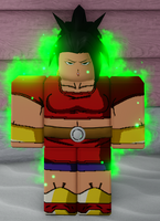 Broly's 2nd legendary skin, which is based off of Kale from Dragon Ball Super.