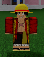 Luffy's 13th skin, which is an unbuckled version of Luffy's second outfit in One Piece Film: Z.