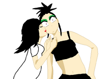 Keiko and Otoya kissing