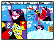 Storyboard comic of an interval - Grappa vs the Glass