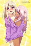 Illya and Kuro Illya sharing a pink sweater (Megami 185)