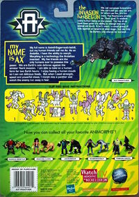 Transformers human ax panther on card back