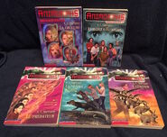 Five Animorphs books in French published in Canada, with the "Les Editions Scholastic" logo on the bottom left of the front cover