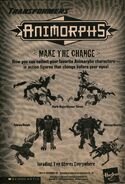 Ad from the pages of book 36, for the Tobias/Hawk, Marco/Beetle, and Visser Three/Hork-Bajir transformers