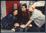 Cassie, Marco, Rachel, and a passed out Jake from "The Capture"