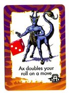 Ax depicted on a card for Animorphs: The Invasion Game. The illustration used is one of the Hasbro/ Milton Bradley Animorphs illustrations.