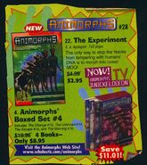 Animorphs 28 experiment book orders ad