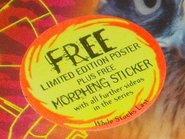 Sticker on VHS Volume 3 advertising free limited edition poster and free morphing sticker