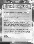 The form letter fans would receive when they wrote to K.A. Applegate during the time when Animorphs was being published.