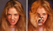 A promotional image of Rachel morphing lion