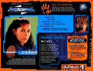 VHS Volume 2, showing Fact File 1, focusing on Cassie.