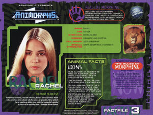 Animorphs VHS Australian 1.4 inside fact file Rachel