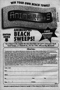 Animorphs Beach Sweeps ad for a contest where you could win an Animorphs towel - found at the back of book 19