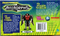 Transformers mega tobias hawk in box back