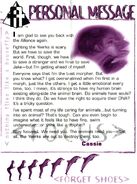 Animorphs Alliance Flash Issue 2 featured a Personal Message from Cassie, and this book's cover morph.