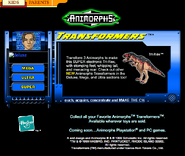 scholastic.com/animorphs web site advertising the Tri-Rex transformer, which combined three transformers to make a giant Tyrannosaurus Rex. [2]