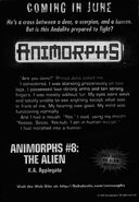 Ad from the back of Megamorphs #1. The tag line "cover shows an alien morph!' was included because this was the first time an Andalite had been depicted in the books.