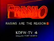 CBS Network - Fresno ident w/KDFW-TV Dallas-Fort Worth byline for November 16-20, 1986