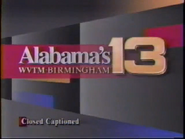 Alabama's 13 WVTM News logo from 1991 to 1995