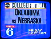ABC Sports - College Football On ABC: Oklahoma Vs. Nebraska - Friday promo w/WPVI-TV id bug for November 24, 1995