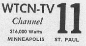WTCN Channel 11 logo from early September 1953