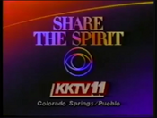 CBS Network - Share the Spirit ident with KKTV 11 blyne from Fall 1986