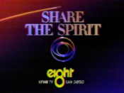 CBS Network - Share The Spirit ident with KFMB-TV San Diego byline - Fall 1986