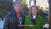 WCAU NBC10 - Happy Holidays - Val Sikahema And Tracy Davidson ident from late December 2017