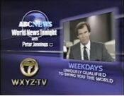 ABC News: World News Tonight with Peter Jennings - Weekdays promo w/WXYZ-TV Detroit id bug from early 1987
